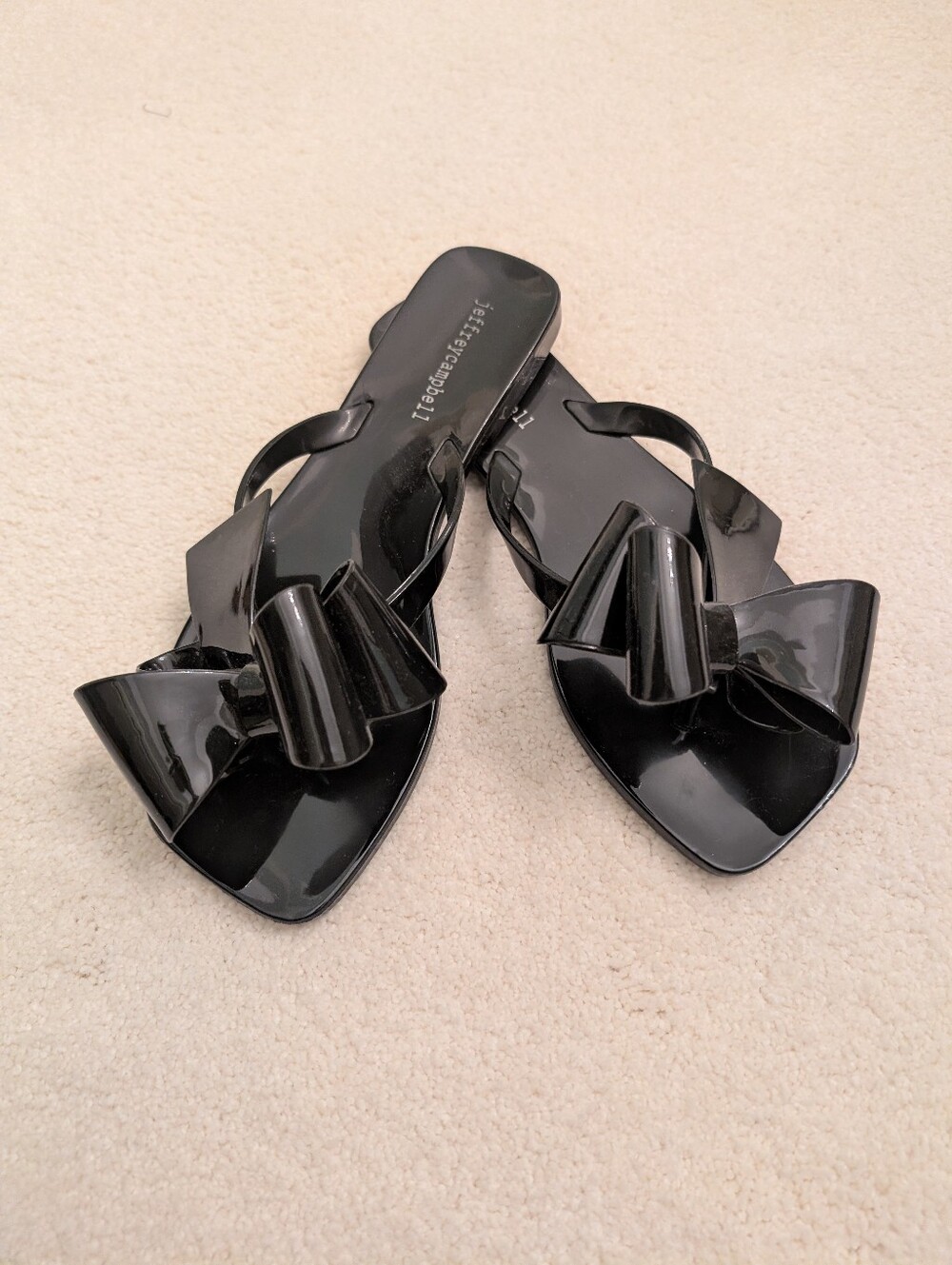 Jeffrey Campbell black jelly bow sandals